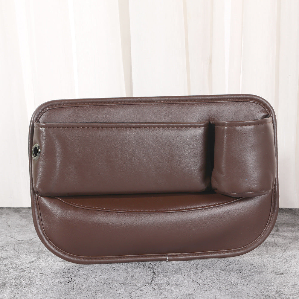 Car seat gap organizer with cup holder