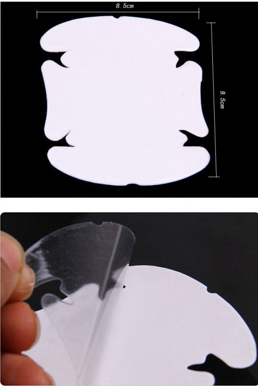 Clear door handle protector film pieces