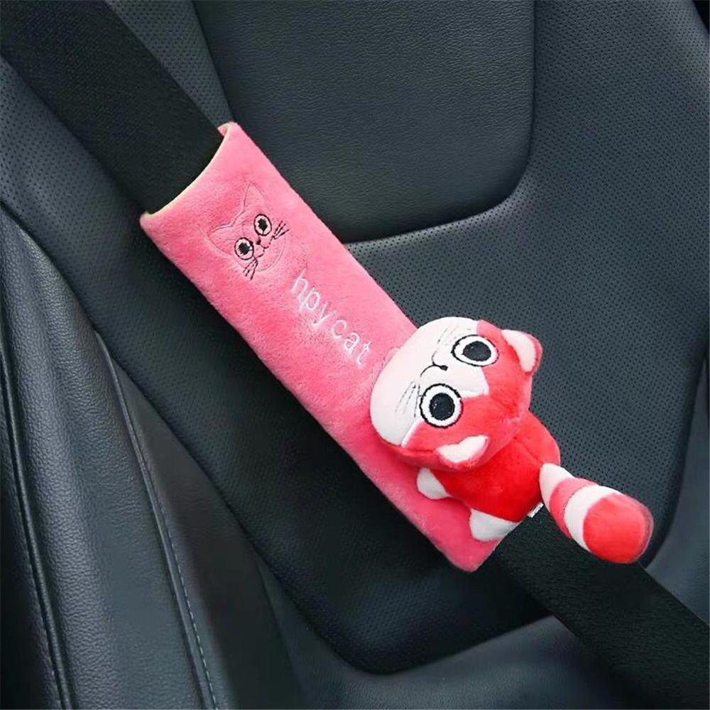 Kids plush animal seat belt cover