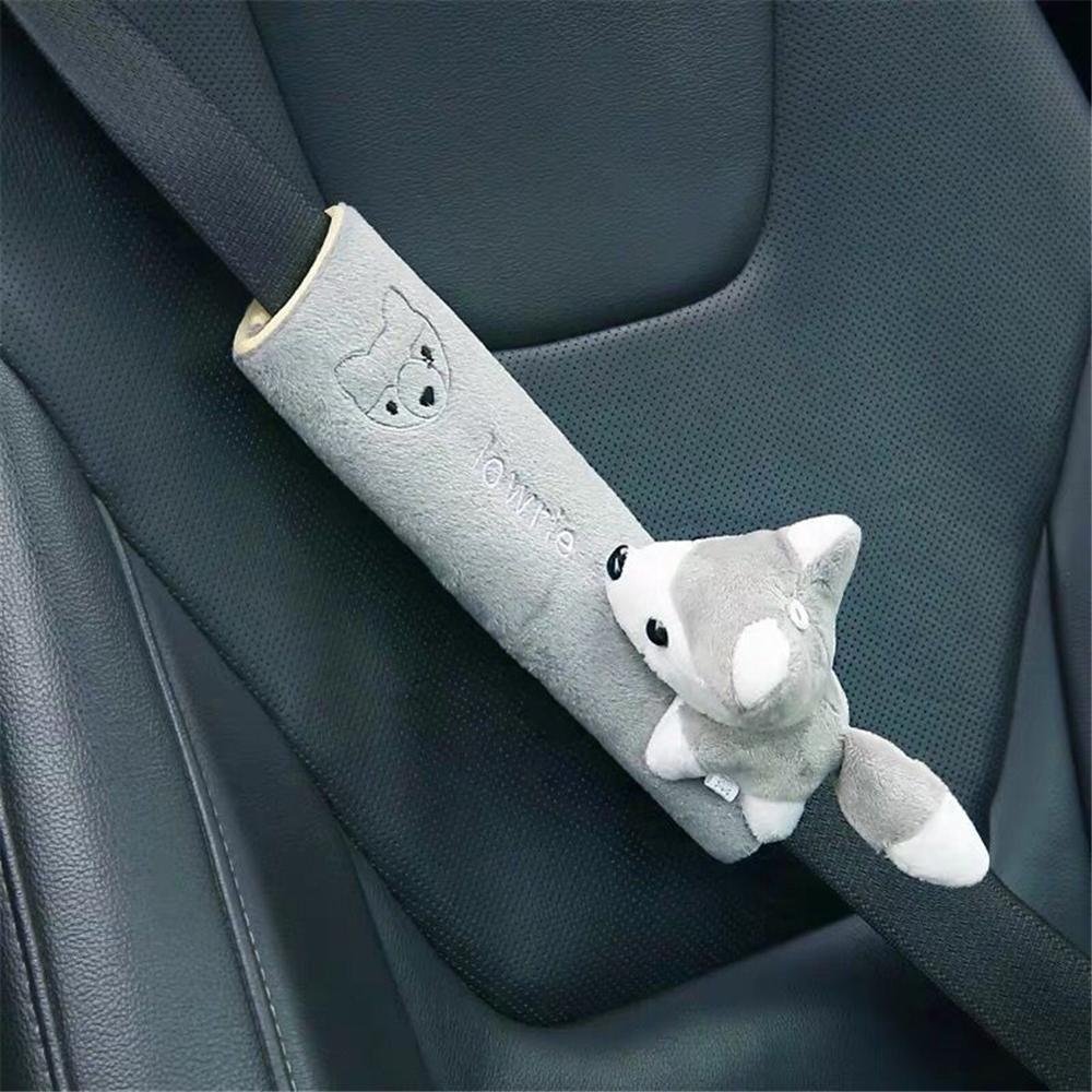 Kids plush animal seat belt cover