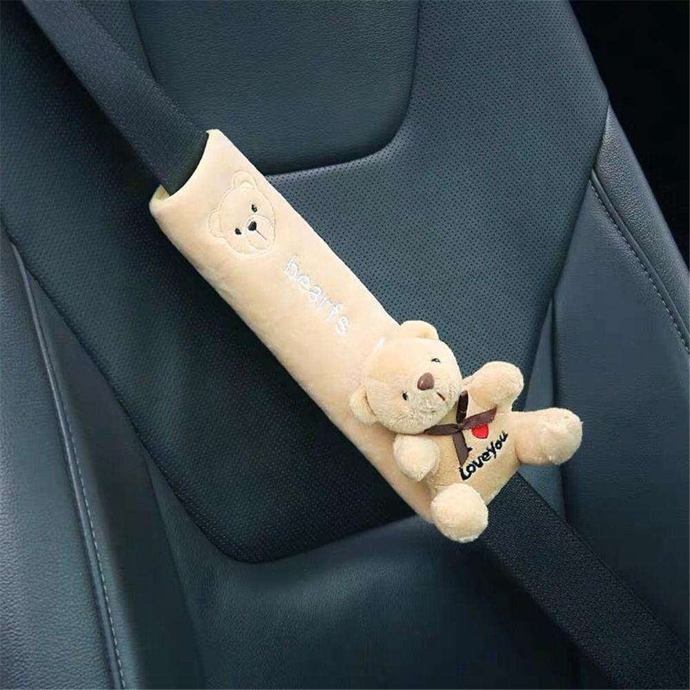 Kids plush animal seat belt cover
