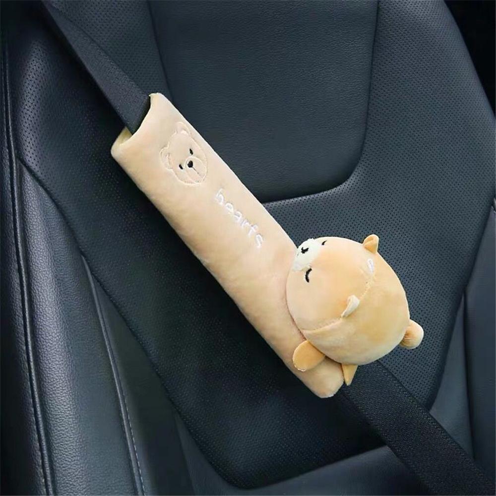 Kids plush animal seat belt cover