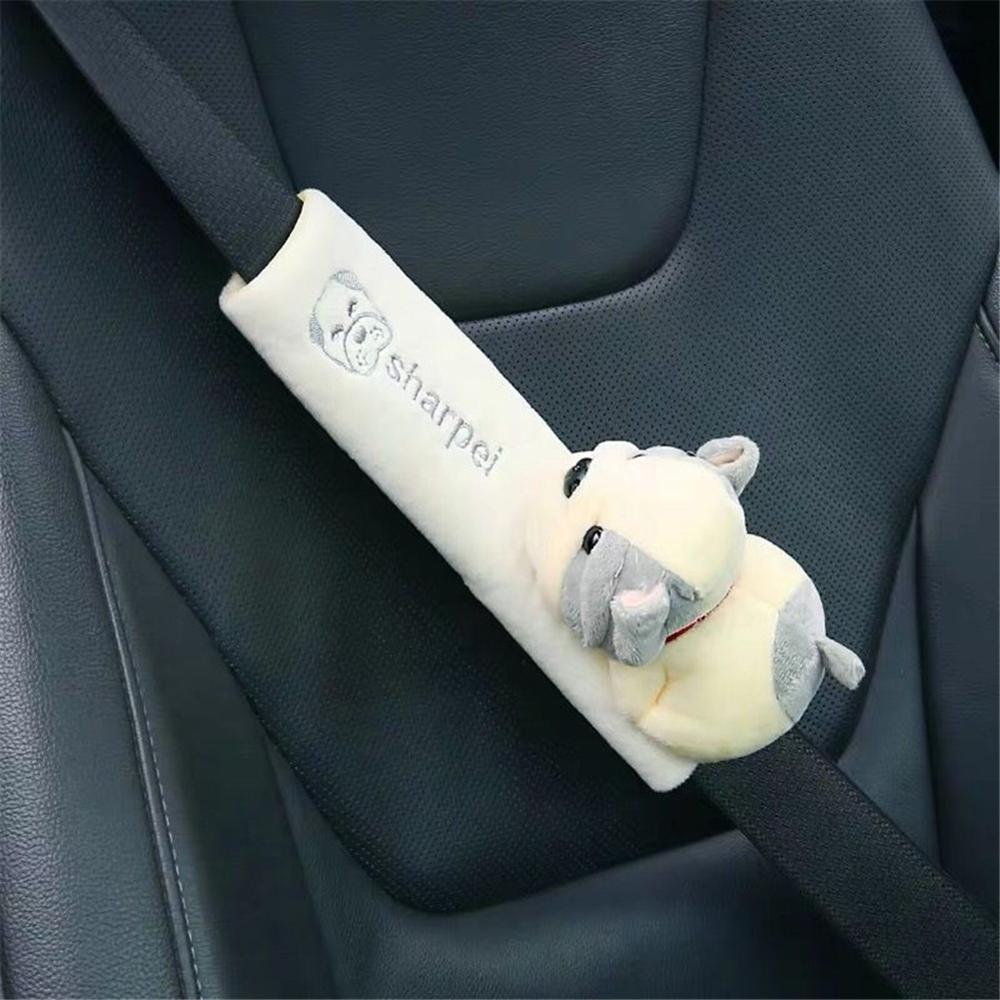 Kids plush animal seat belt cover