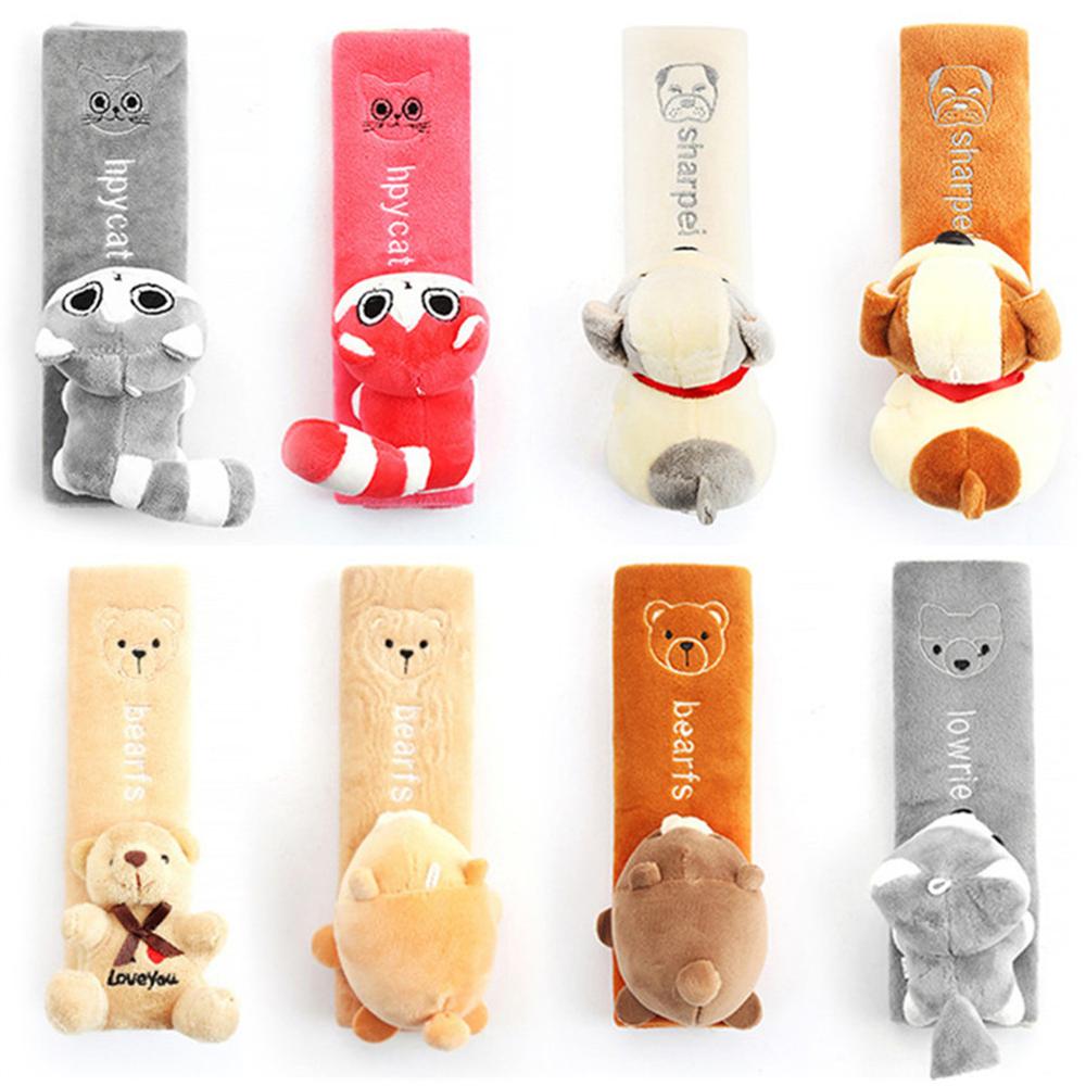 Kids plush animal seat belt cover