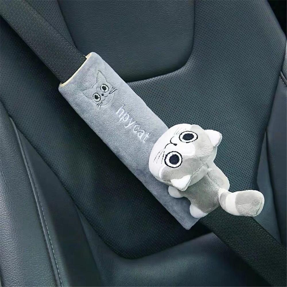 Kids plush animal seat belt cover