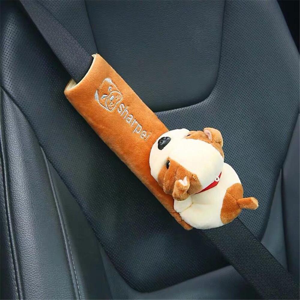 Kids plush animal seat belt cover