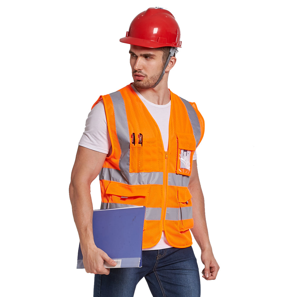 High-visibility reflective safety vest
