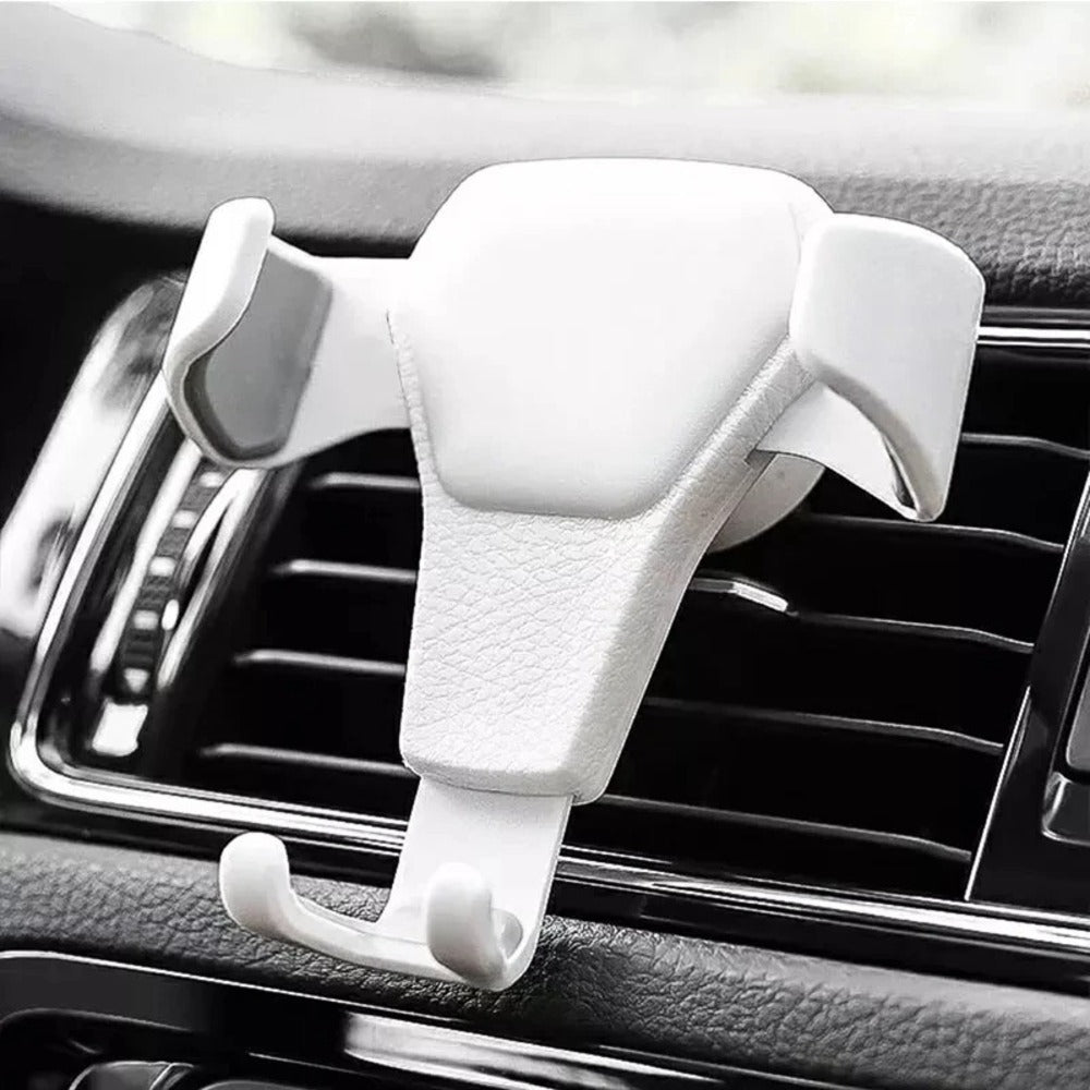 Phone held in the gravity car mount
