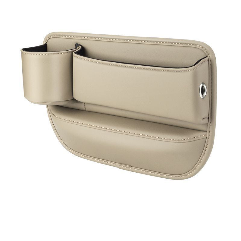 Car seat gap organizer with cup holder