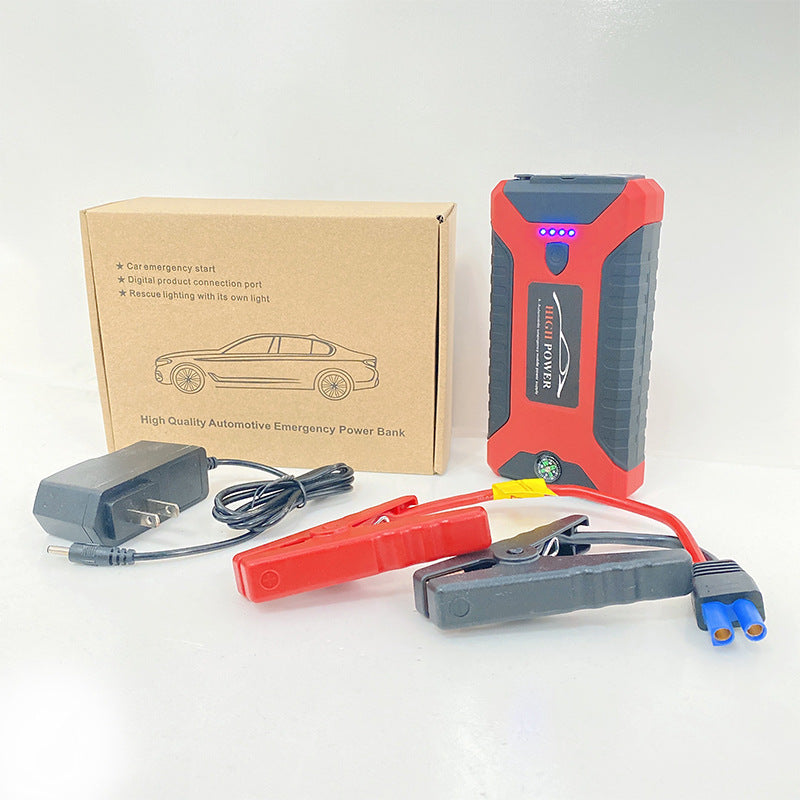 Car jump starter power bank with clamps