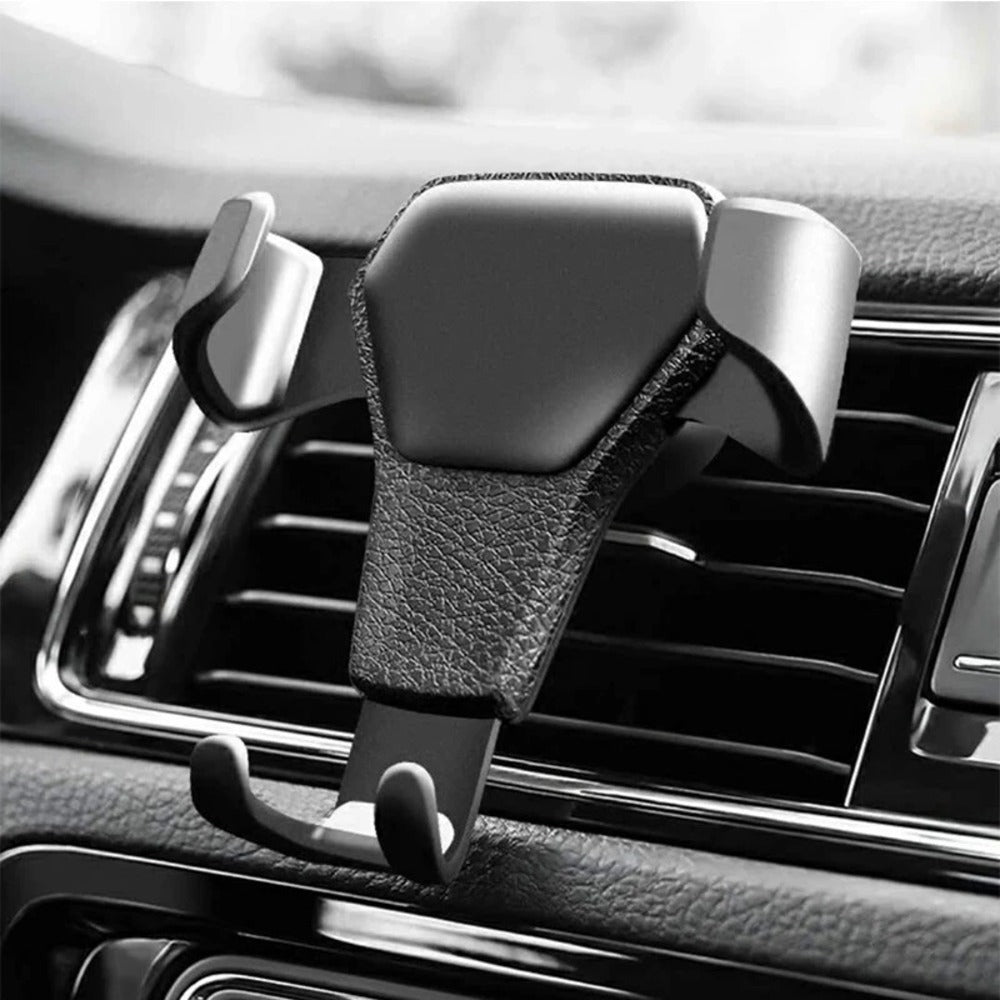 Placing a phone into the holder with one hand