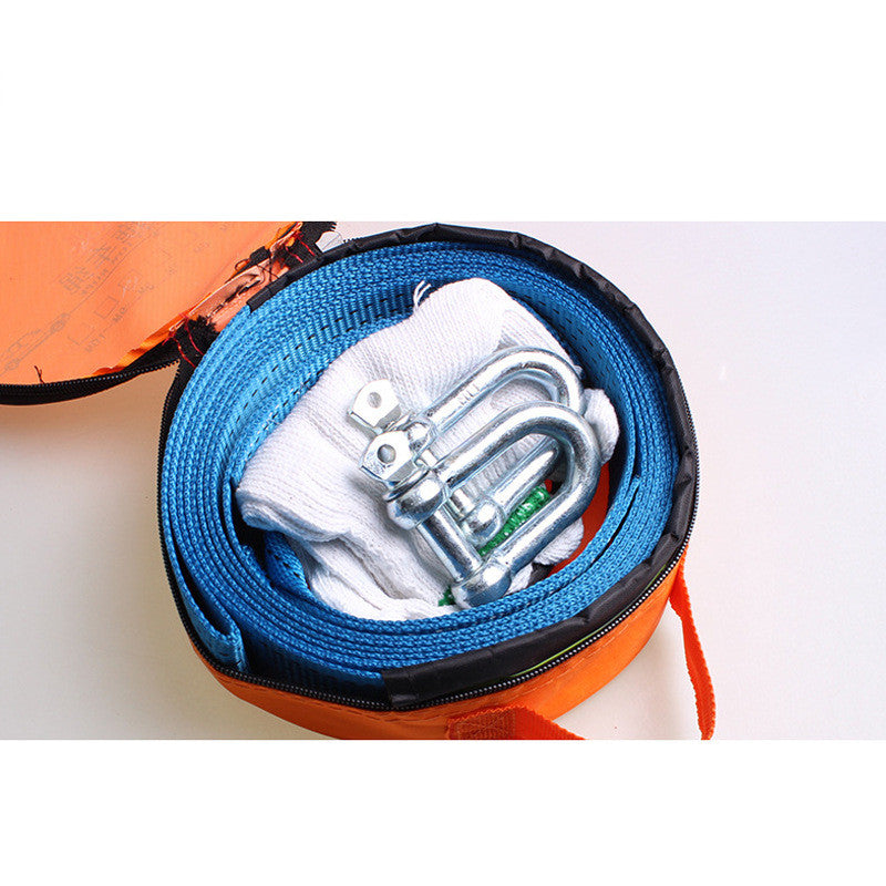 Car tow strap with hooks