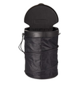 Foldable black car trash bin with lid