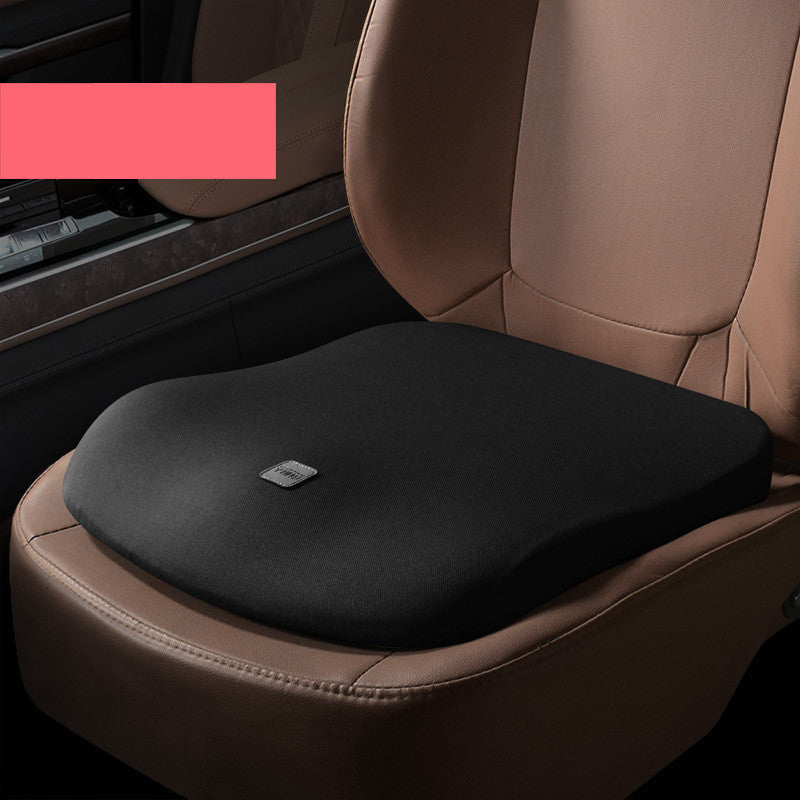 Black seat cushion on a car seat