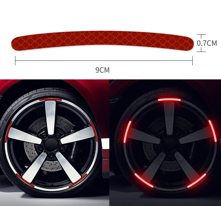 Reflective wheel rim stickers