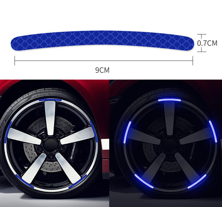 Reflective wheel rim stickers