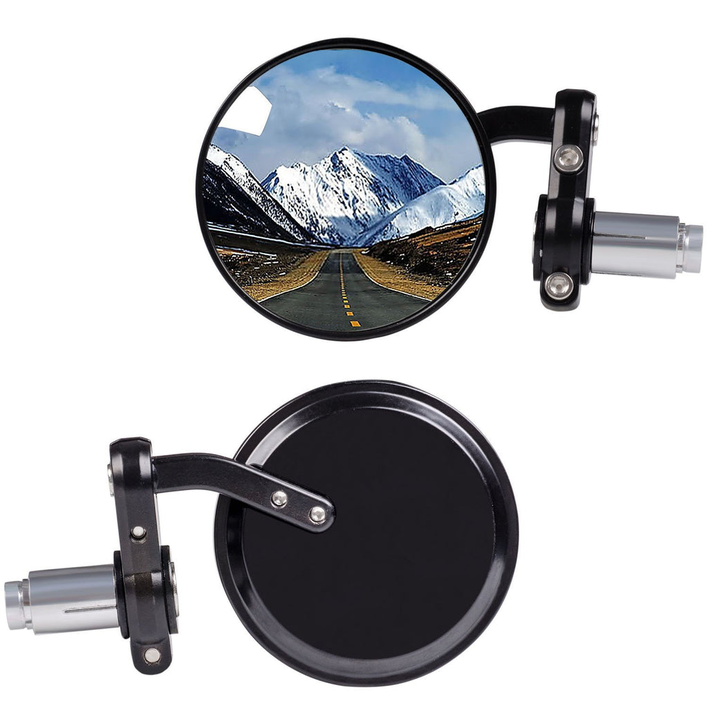 Round motorcycle bar-end mirrors