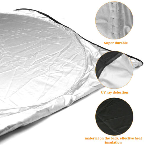 Silver reflective windshield sun shade