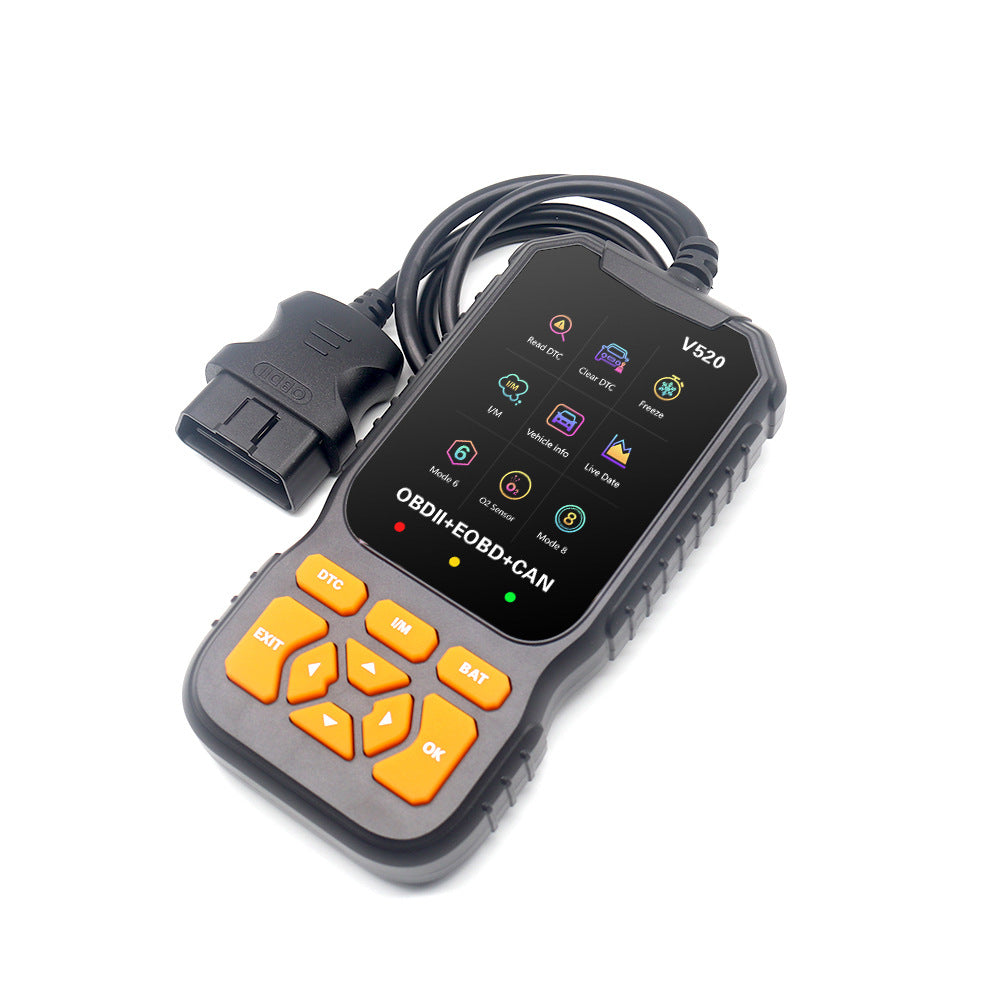 Handheld OBD2 diagnostic scanner with cable