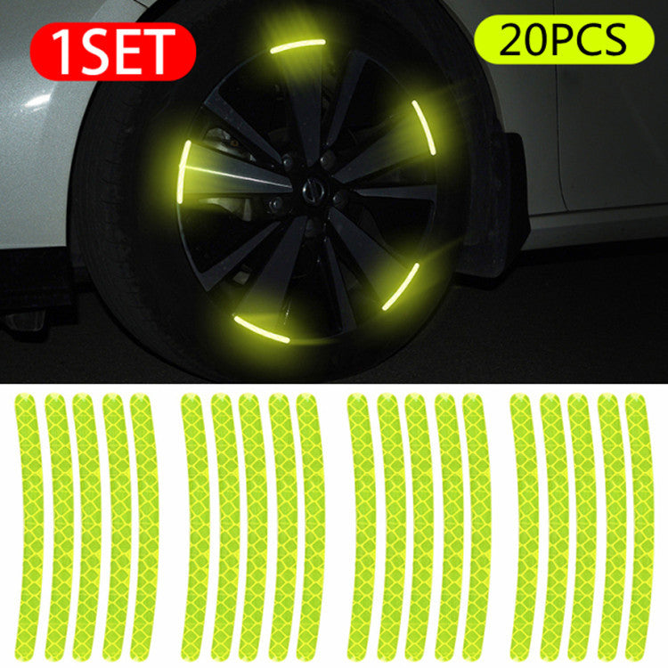 Reflective wheel rim stickers