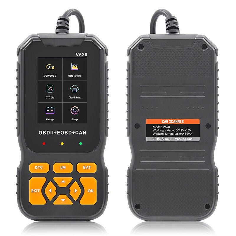 OBD2 scanner front and back