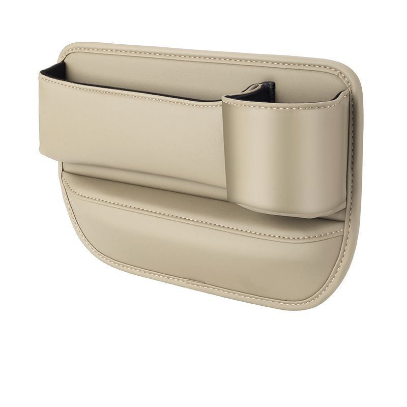 Car seat gap organizer with cup holder
